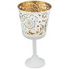 Ornamental Iron Tea Light | Stylish | for Indoors & Outdoors Décor (White with Gold Texture)