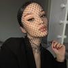 Meier Accessorize with a rhinestone elastic mesh headband - holiday carnival sparkling diamond face mask