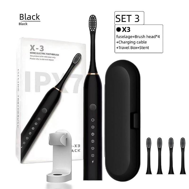 Electric Toothbrush, Rechargeable Model, Universal Soft Bristle Brush for Adults and Children, Portable Travel Set for Home Use, Toothbrush.