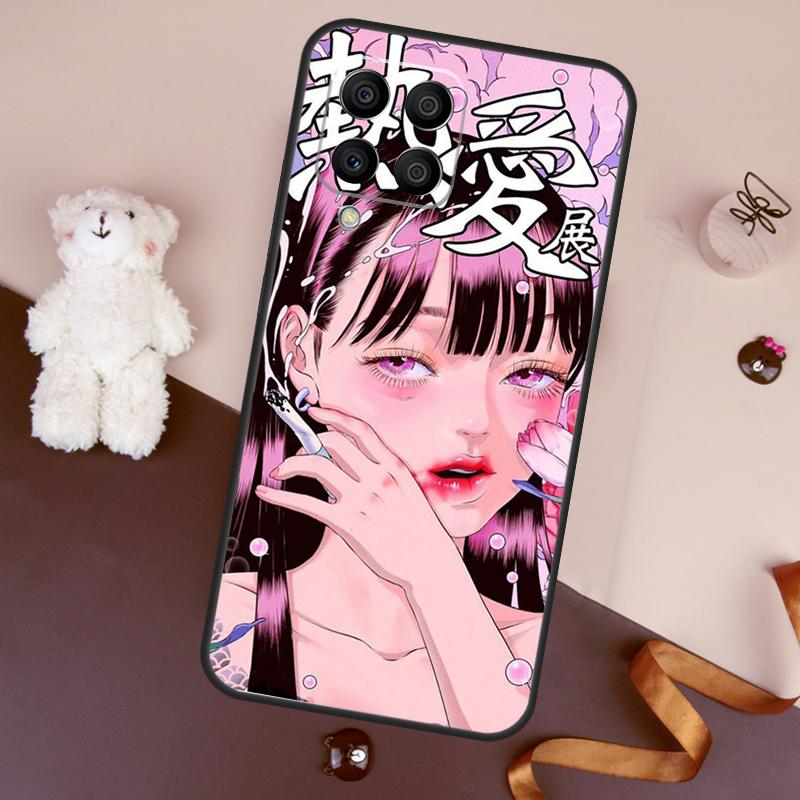 Cartoon Girl Aesthetic Case For Samsung Galaxy M06 M53 M13 M31 M11 M35 M55 M15 M56 M36 M16 M12 M32 M52 M14 M34 M54