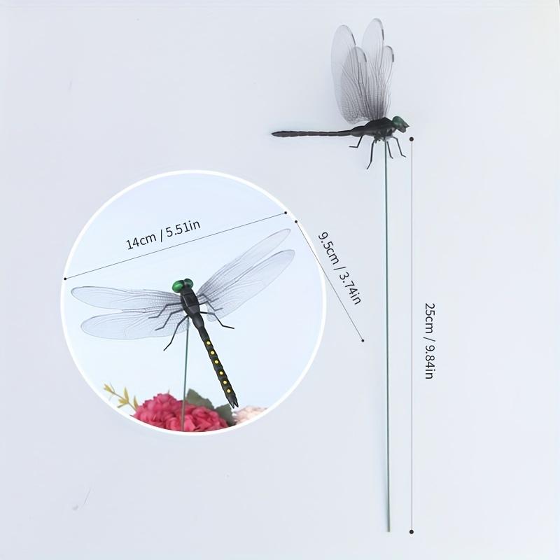 4pcs Dragonfly Garden Stake, Plastic Yard Sign With Stake For Garden Decor, Halloween Decor, Fall Decor, Thanksgiving