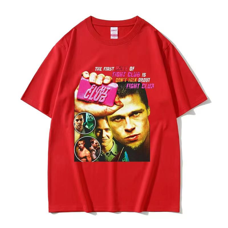 2025 Summer 90s Movie FIGHT CLUB Graphic Tee Shirt Unisexs Hip Hop Vintage Gothic Unisex Fashion 100 Pure Cotton Printed Tshirt