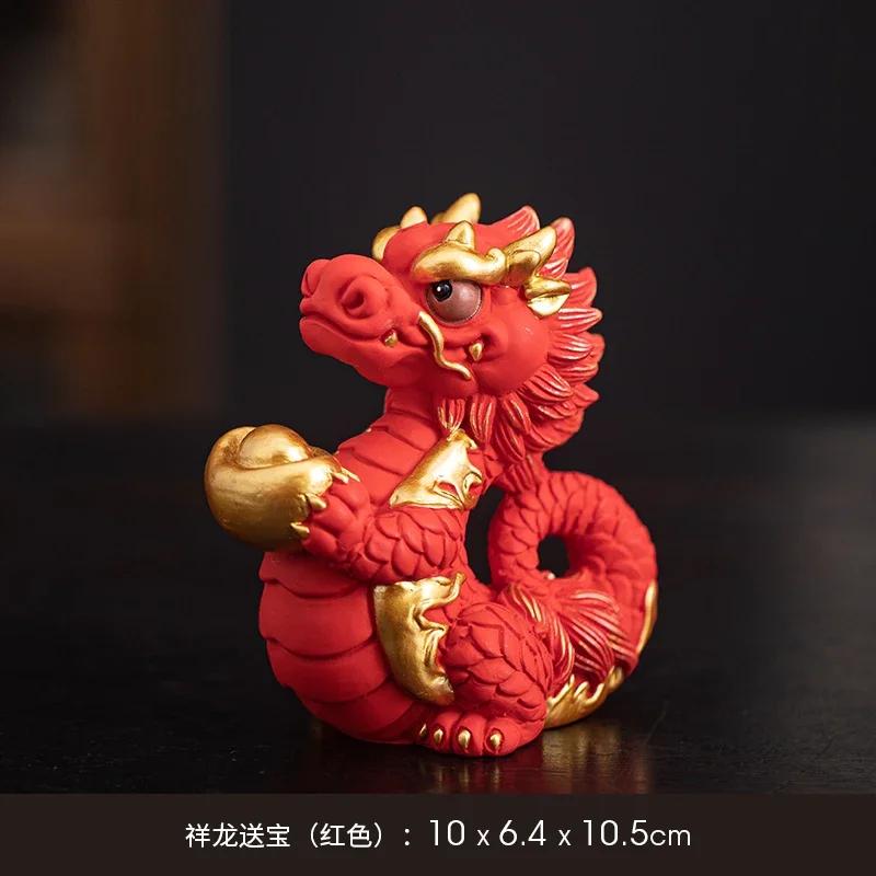 1PCS 10x6.4x10.5cm Stone Zodiac Dragon Ornament Divine Dragon Gift Lucky Desktop Mascot Office Home Decoration Gift