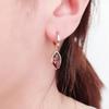 Purple Gold Inlaid Pointed Smoke Zircon Earrings Simple Temperament Rose Gold Plated Earrings