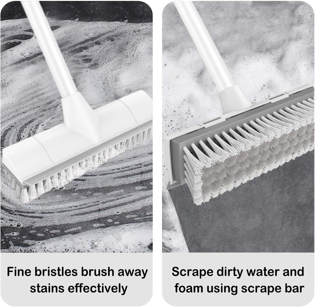 CLEANHOME Deck Brush Cleaning Brush Water Squeegee Bathroom Cleaning Brush Balcony Floor Cleaning 2-in-1 47cm-127cm