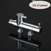 Dual Outlet Copper Angle Valve - 3/8, 1/2 Inch Three-Way Toilet & Washing Machine Control