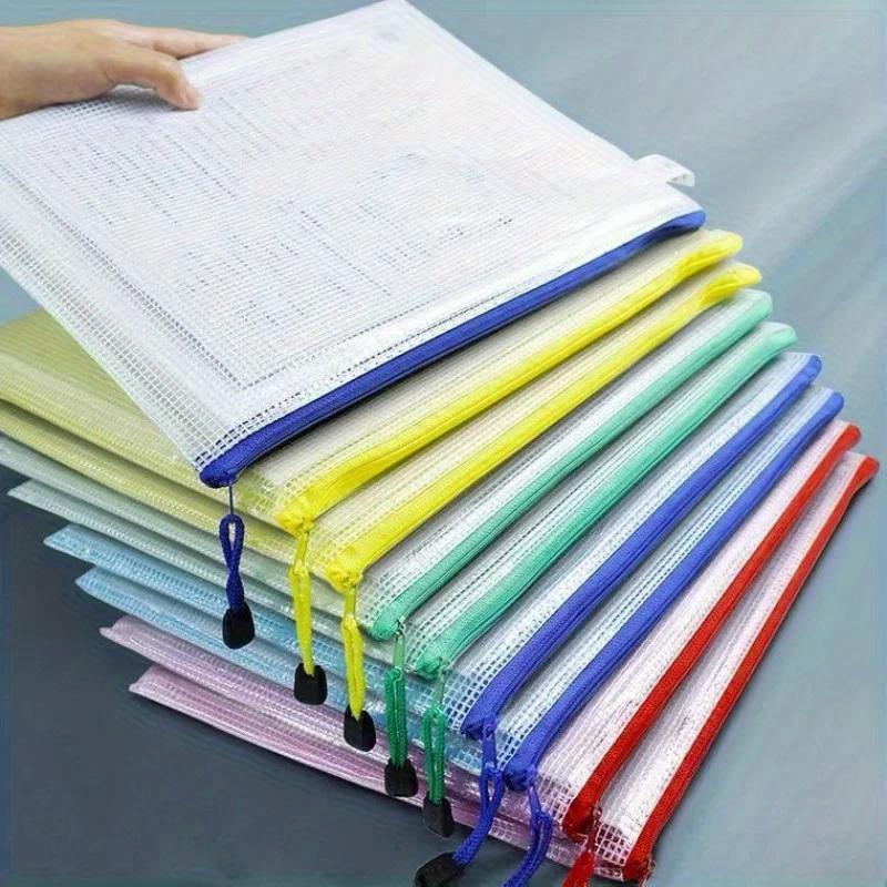 5PCS Zipper File Folder with Large Capacity – Office/Student Data Organizer, Multi-Purpose Stationery Document Bag