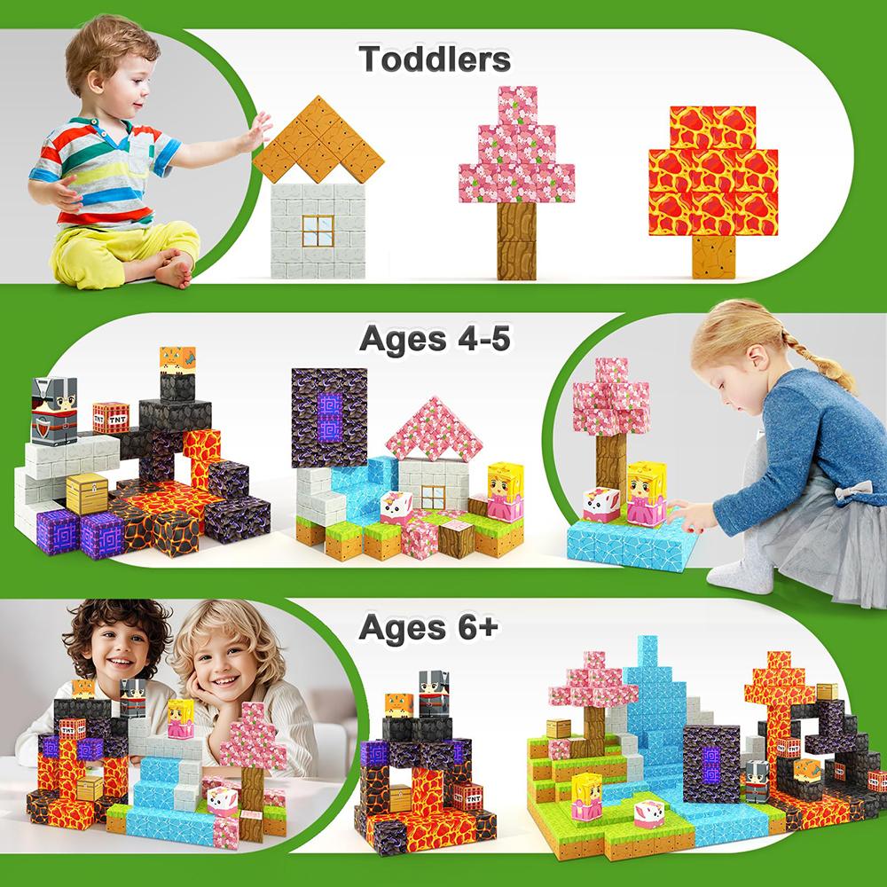 Creative Street View Magnetic Building Block Bricks Architectural Kit Diy Model Kids Tech Toy For Kid Gift
