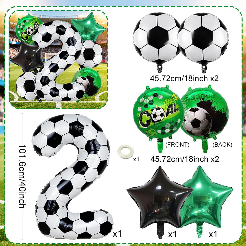 Football Digital Balloon Party Decoration Balloon Football Printed Digital Balloon 0-9 for Football Theme Birthday Party Balloon