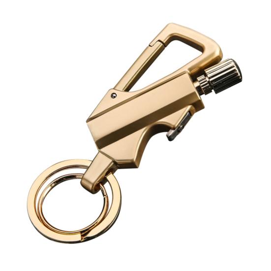 Multifunctional Portable Permanent Metal Keychain Lighter with Bottle Opener