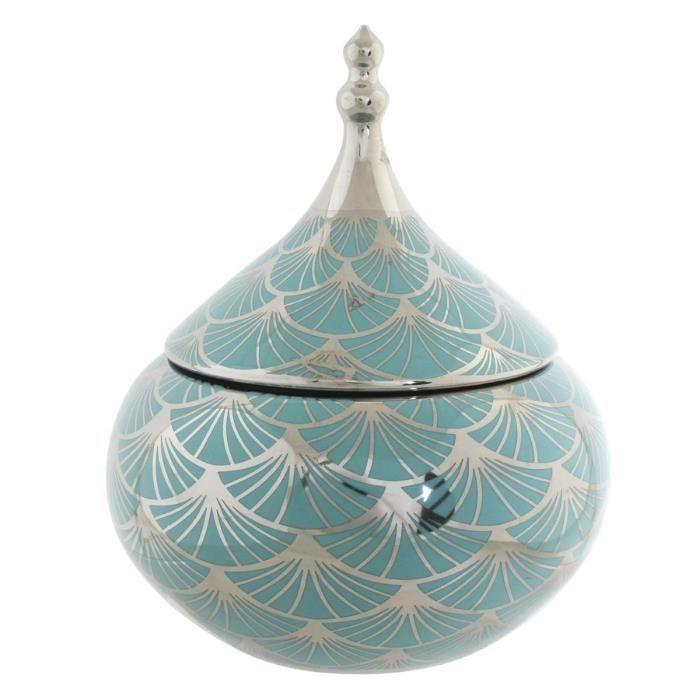 Potiche - Tibor - Porcelaine - Doré turquoise - Design oriental