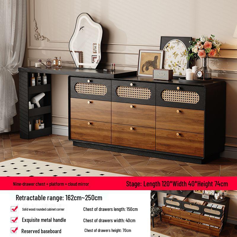 French Antique Style Retro Chest of Drawers and Dressing Table - High-End Bedroom Storage Cabinet 2025.