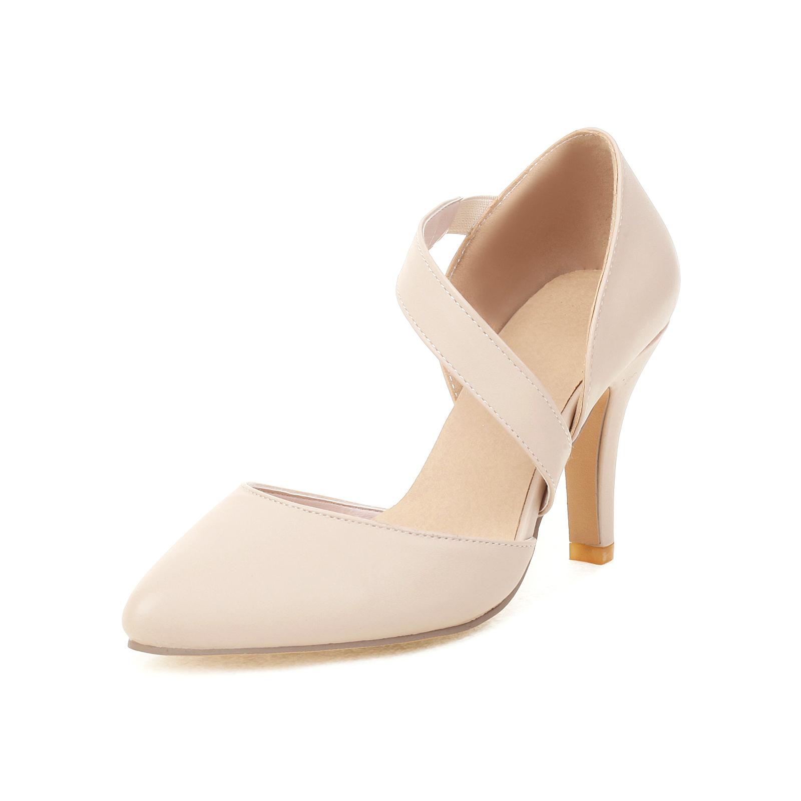 

Q/Женские туфли на высоком каблуке, новые весенне-летние однотонные женские туфли на тонком каблуке с острым носком, большие женские туфли с неглубоким горлышком 38 абрикосовый