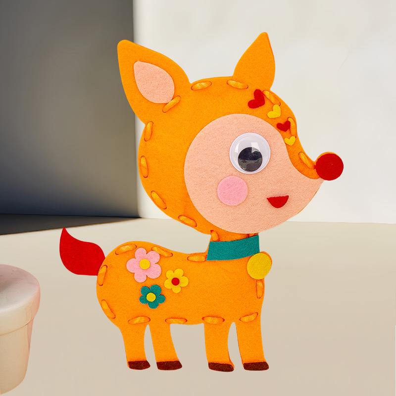 Kids DIY Crafts: Non-Woven Fabric Animal Doll Kit