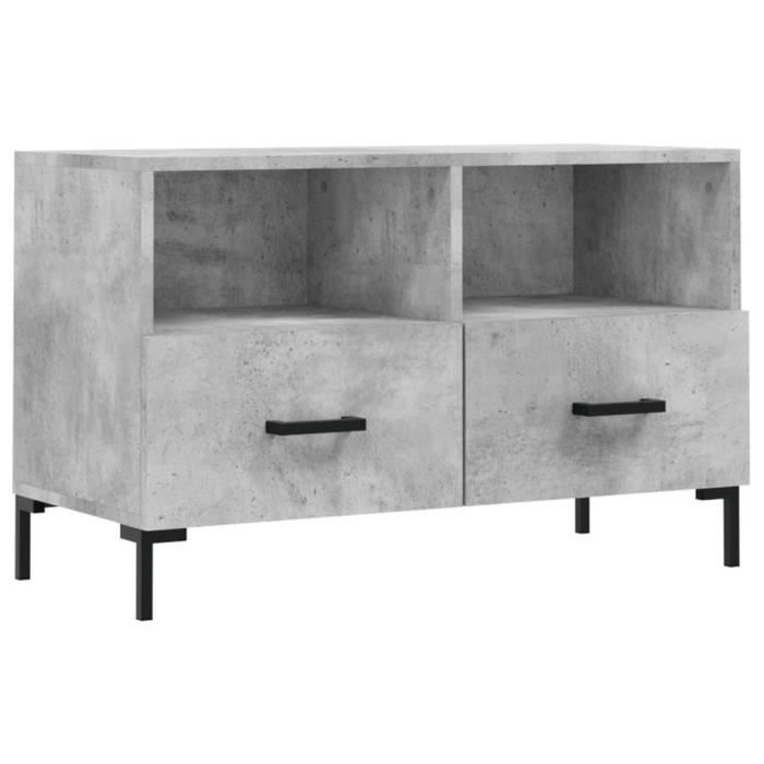 VidaXL Meuble TV Gris béton 80x36x50 cm Bois d'ingénierie 828976