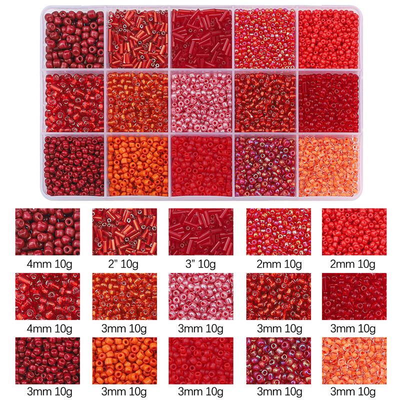 Seed Beads Kit Loose Bead Tube Beads Set with Box for DIY Jewelry Beaded Necklace Bracelet Earring Making Kit