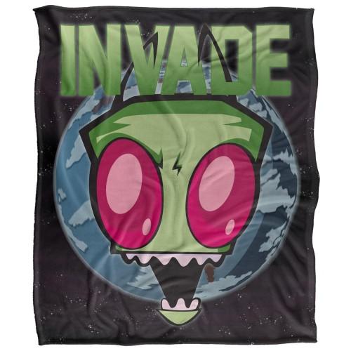 Invader Zim Invade Silky Supersoft Blanket