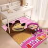 Russian animation Masha and the Bear Fairy Tale Cartoon Carpet Soft Home Living Room Bedroom Door Mat Outdoor Picnic Ground Mat rug T4