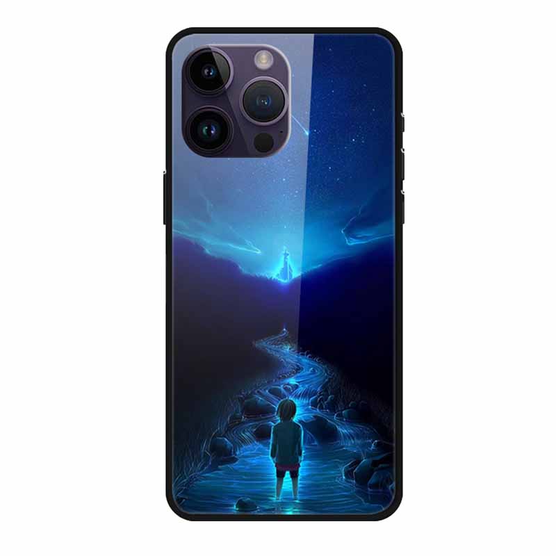 Glass Back Cover For iphone 16 Pro Max Phone Case Soft Bumper Hard Tempered Glass Case For iphone 15 Pro Max Case Funda Shell