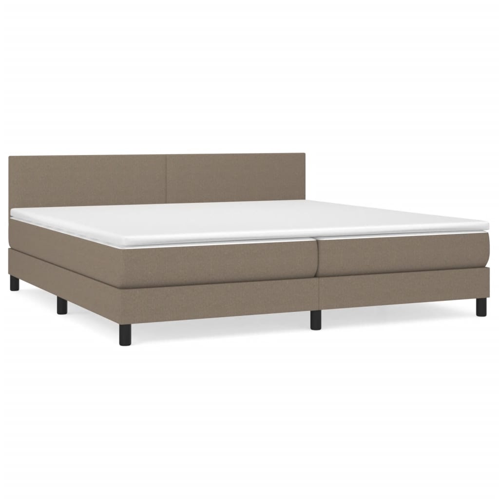 Vidaxl Letto Continentale Con Materasso, Taupe, Tessuto, 200X200 Cm