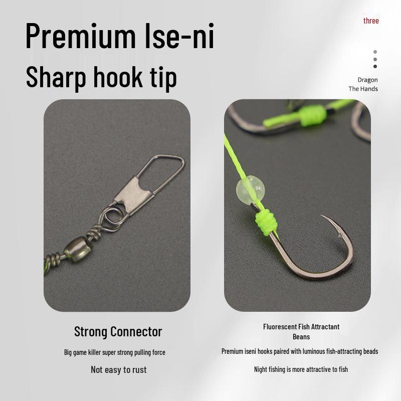 Enhanced Dragon Hand Carp Hook Fluorescent Drum Tackle with Multi-Strand Braided PE Fishing Line