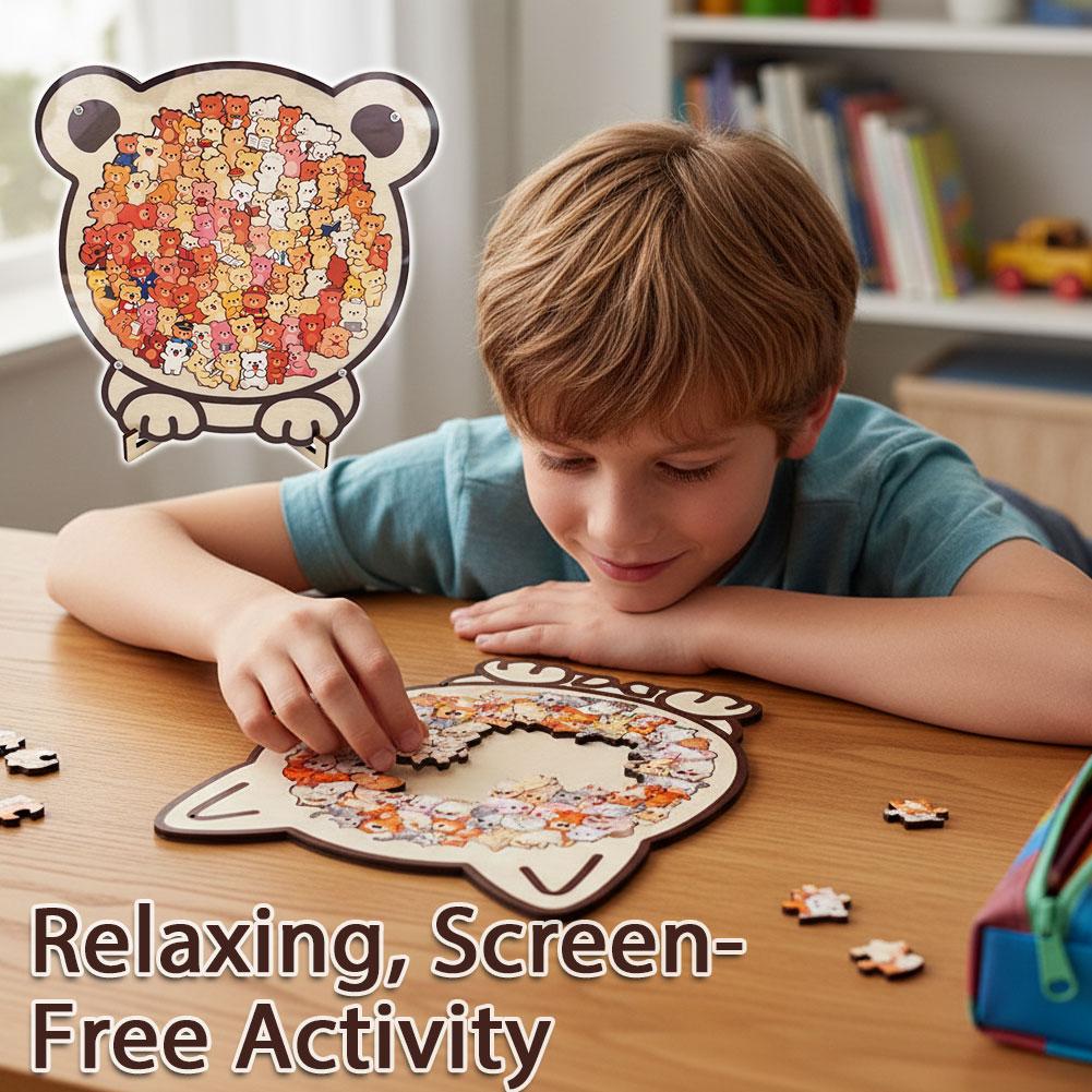 Cartoon Wooden Cat Puzzles Relaxation and Stress Relief Jigsaw Toys Educational Toy Cute Animal Home Decor Gift