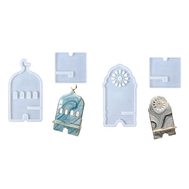 Portable 2 Piece Phone Stand Crafting Mold Middle Eastern Inspired Design with Removable Parts