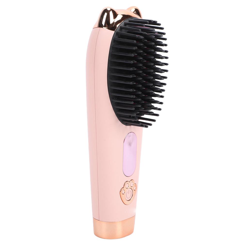 Cordless Straightening Brush 3 Temperature Settings 3000mAh Battery Portable Hair Straightener Brush Pink