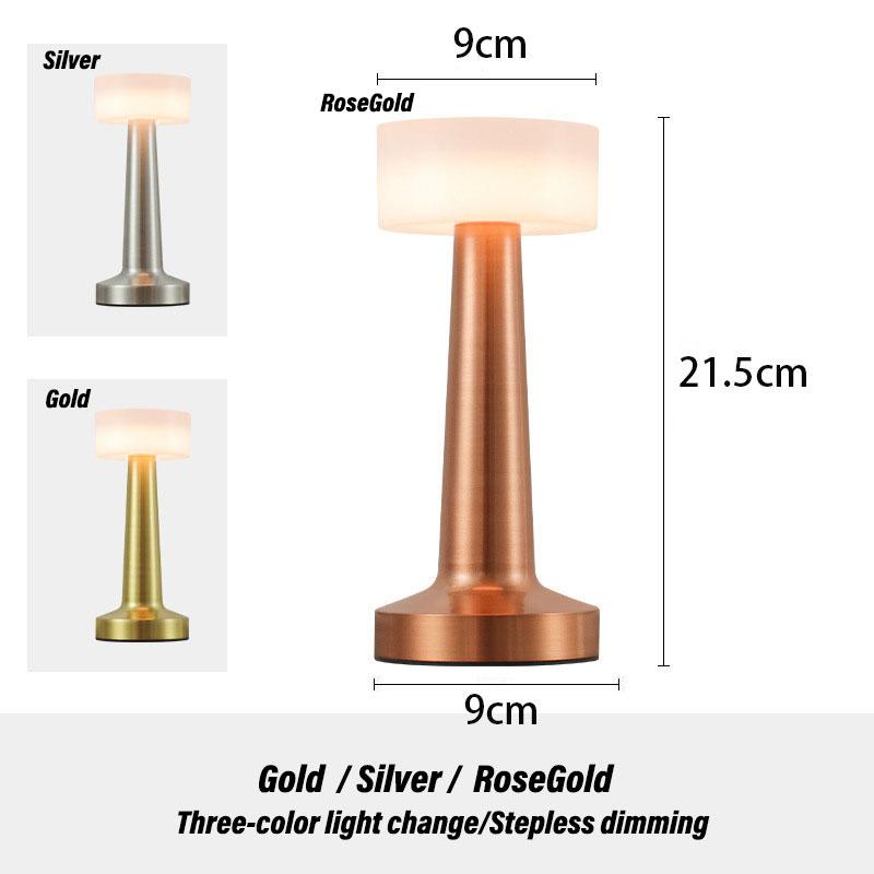 Lámpara de mesa retro de metal táctil, decoración para bar, mesa de café, restaurante, luz de escritorio, luces LED de noche recargables para dormitorio.