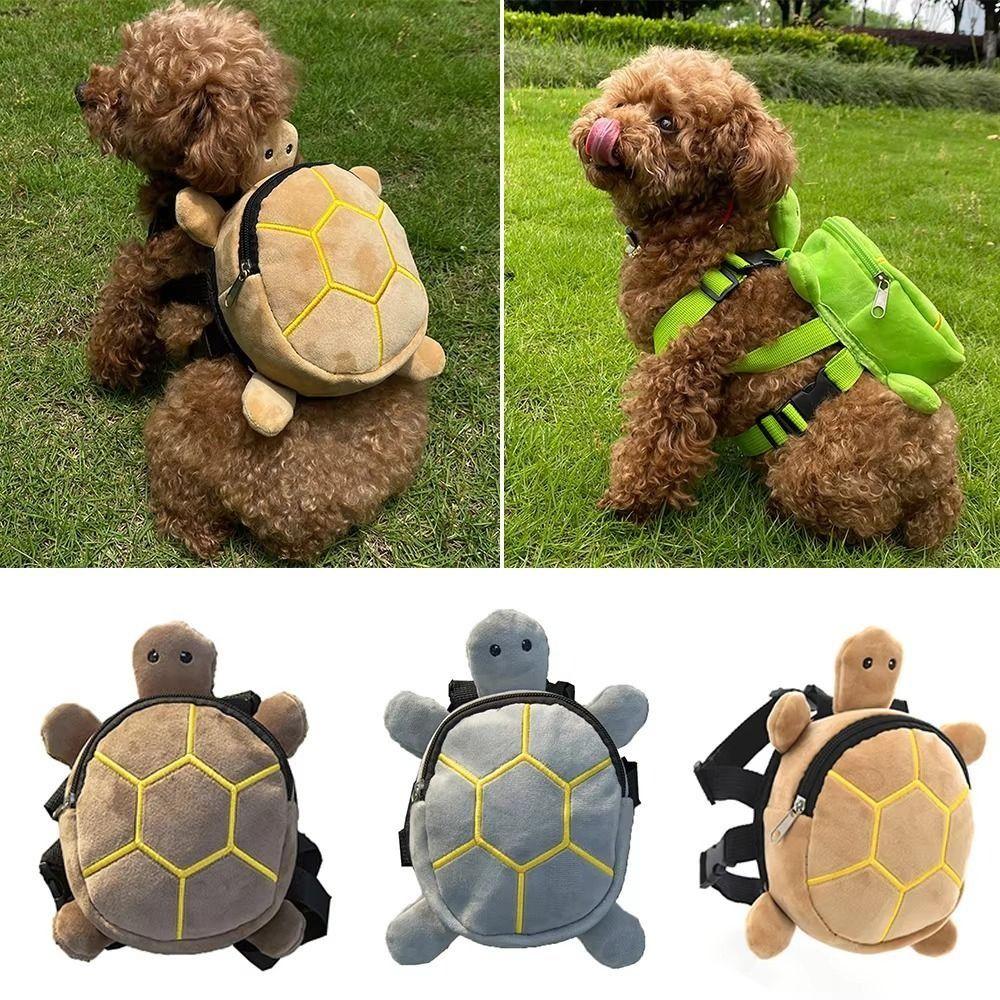 Soft Turtle Shape Dog Backpack Portable Pet Carrier Bag Dog Snack Bag  for Small Medium Dogs