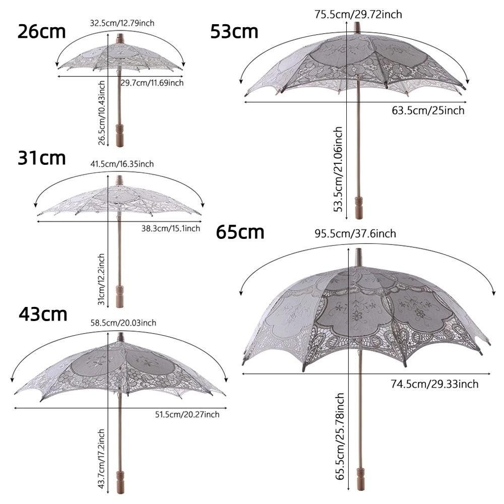 Vintage Großer Spitzen-Sonnenschirm Regenschirm Stickerei Baumwollspitze Blumenmädchen Regenschirm Kinder Sonnenschirm Hochzeitsdekoration