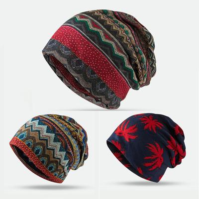 Unisex Χειμερινό καπέλο Vintage Ethnic Εκτύπωση Πολύχρωμο ελαστικό Αντιολισθητικό κανονική εφαρμογή Φαρδύ Μαλακό ζεστό φαρδύ λουράκι Colorfast Γυναικεία Ανδρικά Beanie