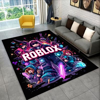 3D Cartoon R-Robloxs Game Carpet Rug for Playroom Bedroom Living Room Sofa Home Doormat Decor, Area Rug Non-slip Floor Mat Gift