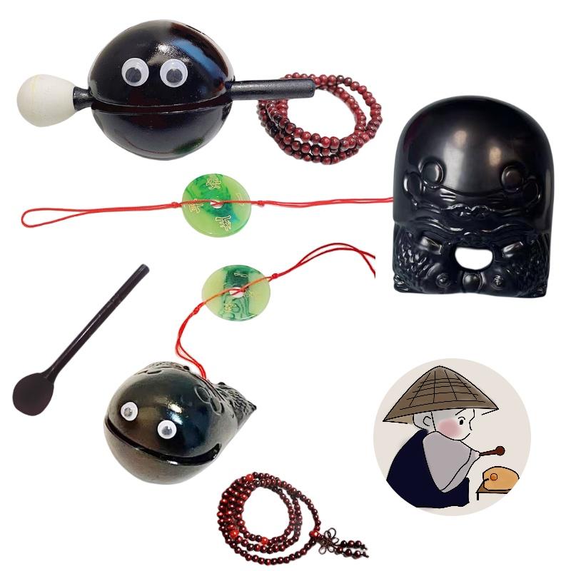 Durable Plastic Stress Relief Toy Wooden Fish With Accessories Perfect For Meditation