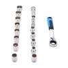 17Pcs Pass Through Socket Set 3 8in 1 2in Drive Metric Sockets with 2 in 1 72 Tooth Ratchet Cr V Steel