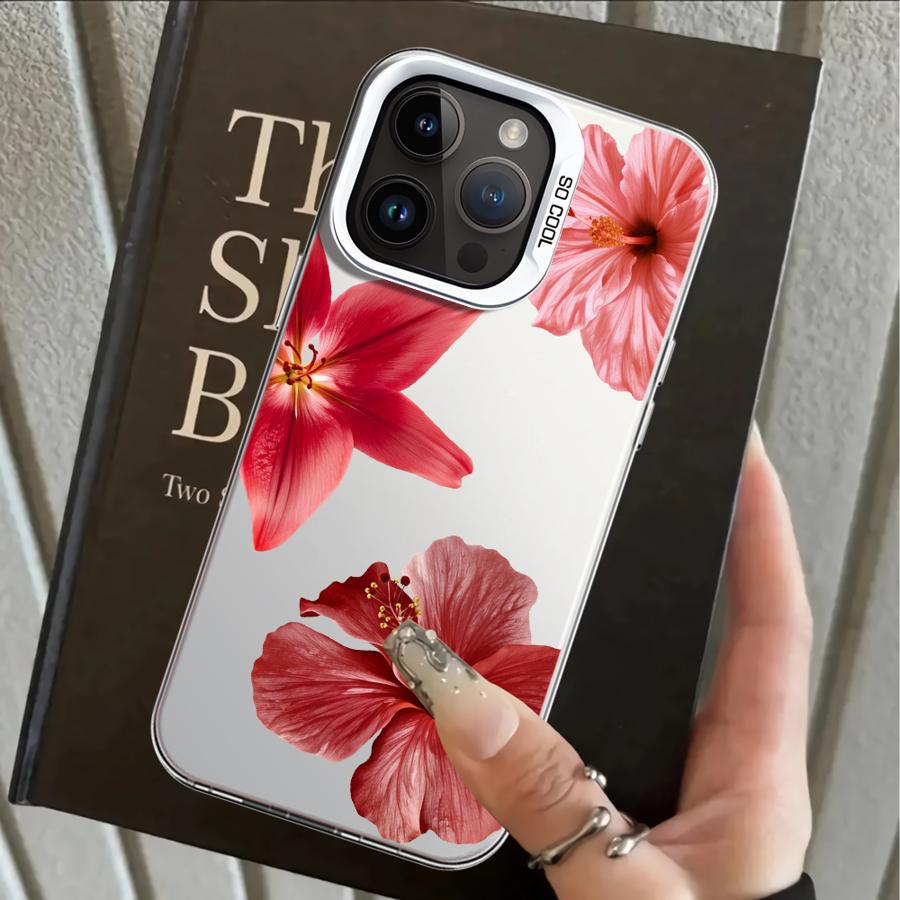Cherry Flower Print Clear Case for iPhone 17 Pro Max 16 14 11 XR XS 12 13 Pro 15 Plus Air Back Phone Cover