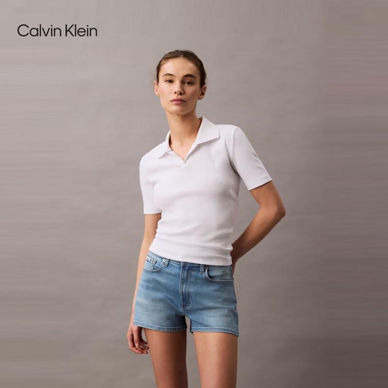 Calvin Klein Jeans Women s High-Waisted Light Wash Denim Shorts S