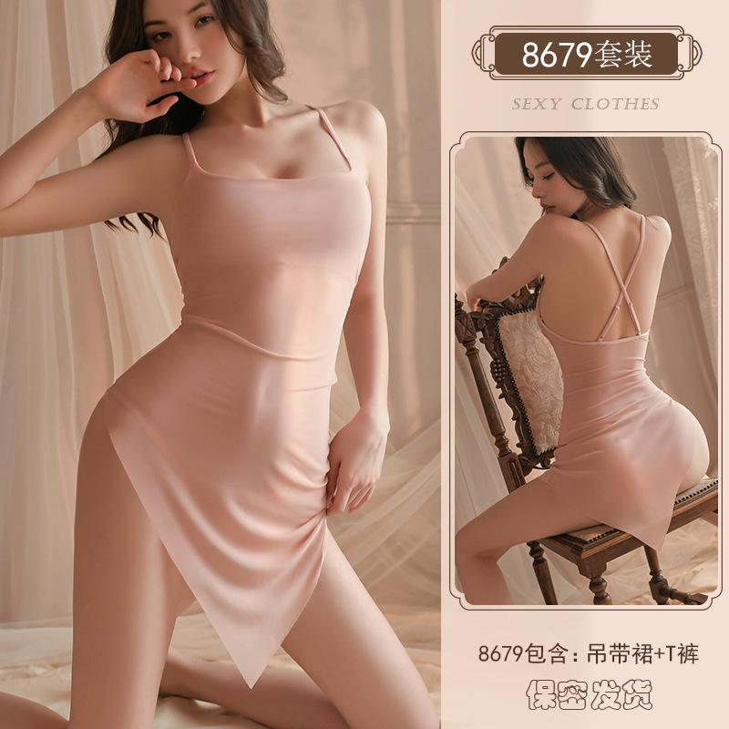 Sexy unterwäsche Sexy strumpf Mesh nachthemd Seite split heißer dünne perspektive pyjamas frauen uniform