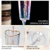 Fashion Golden Rimmed Heart Shaped Glass Goblet Durable Wine Drinking Glass For Home Party Club