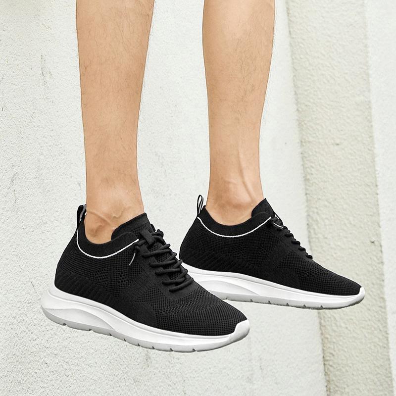 Unisex 6CM Height Increase Breathable Mesh Casual Shoes Lightweight Comfortable Elevator Sneakers for Men & Women Walking Shoes