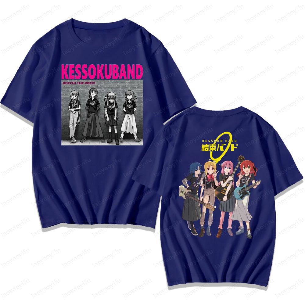 BOCCHI THE ROCK Band Printed Tshirt Rock and Roll Lover Men Women Casual Crewneck Tshirt Summer Daily Life Cotton Tee Tops