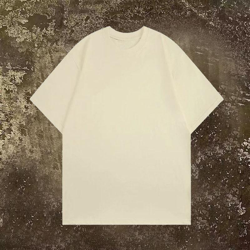 Pure Cotton Double Thread Loose Short Sleeve Tshirt Unisex Basic Heavyweight Color Tshirt Breathable Comfortable Summ