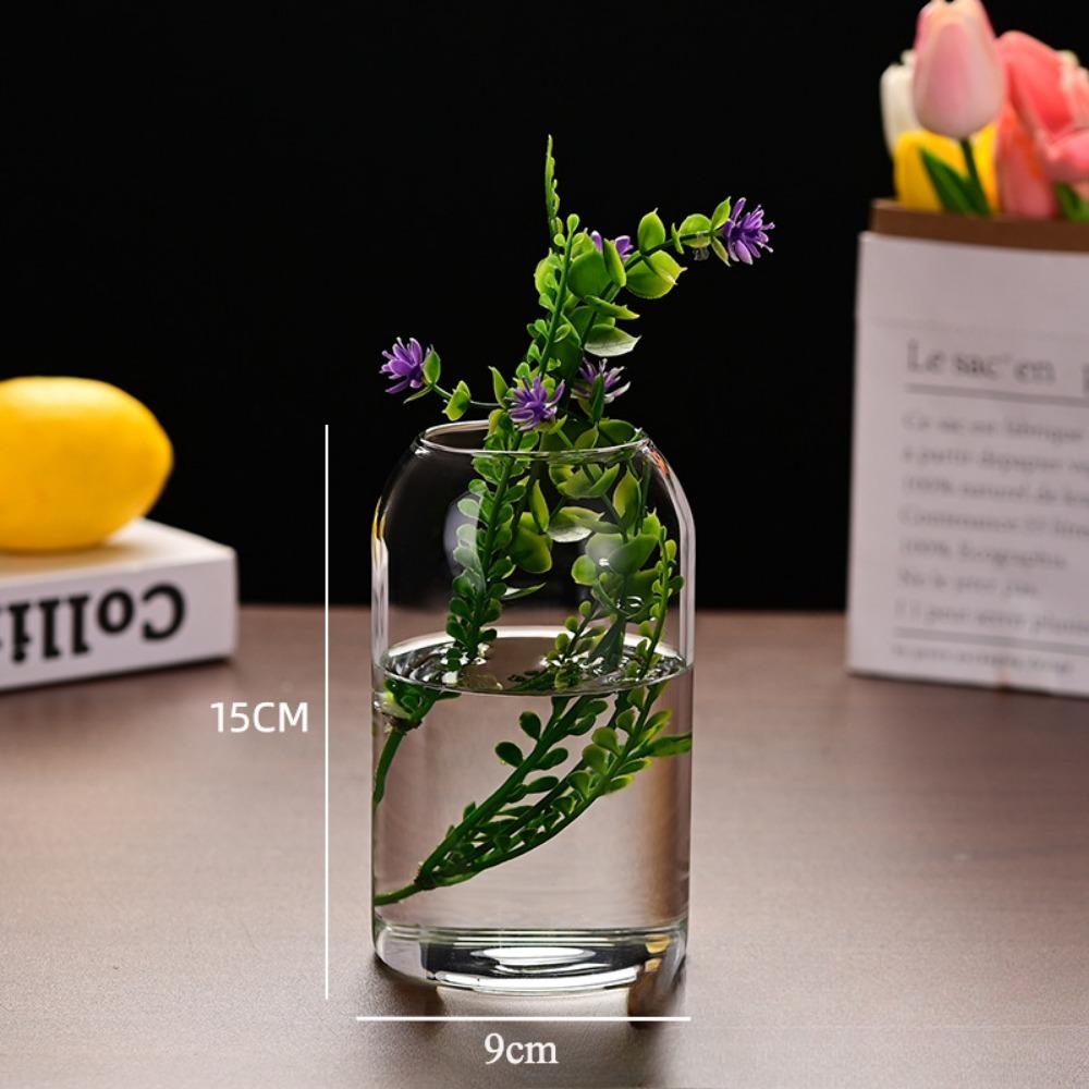 Simple Modern Glass Flower Vase Home Decoration Hydroponic Plant Bottle Desktop Decoration for Wedding Reception Family
