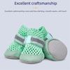 4Pcs Breathable Mesh Dog Shoes Soft Sole Dog Paw Protectors Fashion Net Foot Covers  Puppy