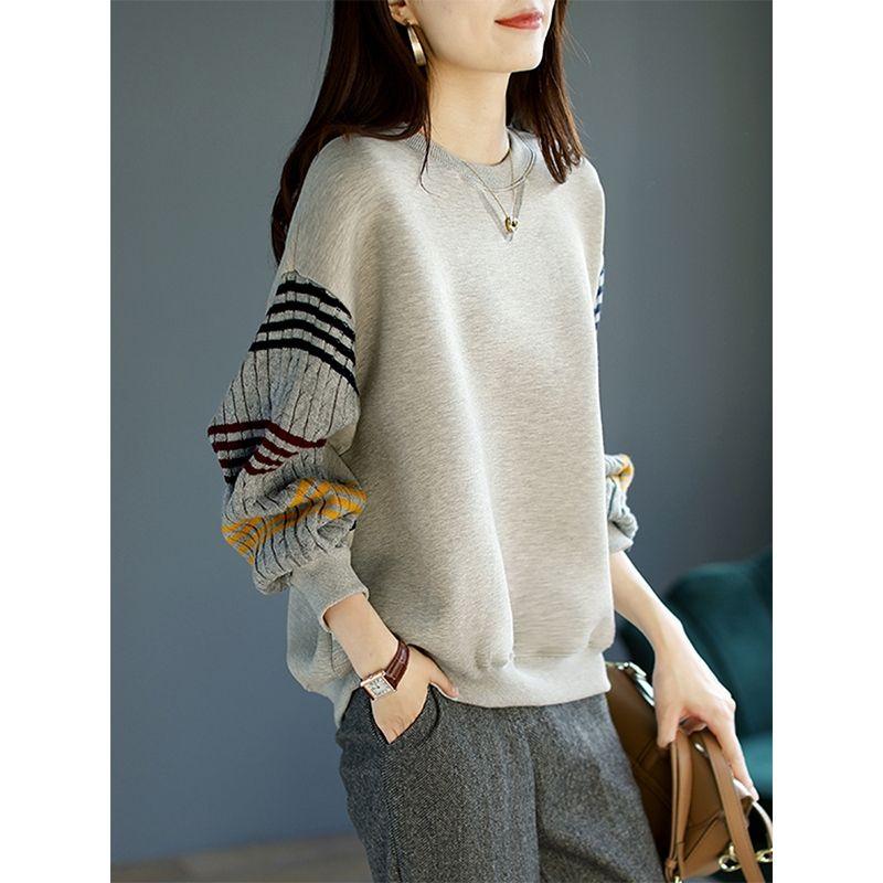 

Женская толстовка с круглым вырезом, осенне-зимняя, трикотажная, свободного кроя, с длинными рукавами 2XL серый