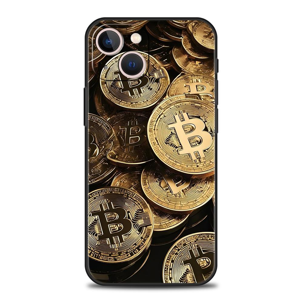 Luxury TPU Soft Phone Case For iPhone 17 Air 16E 16 11 15 14 Pro MAX 12 13 7 8 Plus X XR XS SE 2022 Cover Luxury Bitcoin B