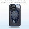 Blue carpet patterned glass phone case suitable for iPhone 17 16 15 14 13 12 11 Pro/Max/Plus shockproof back cover