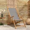 Beach Chair Light Grey Solid Teak Wood