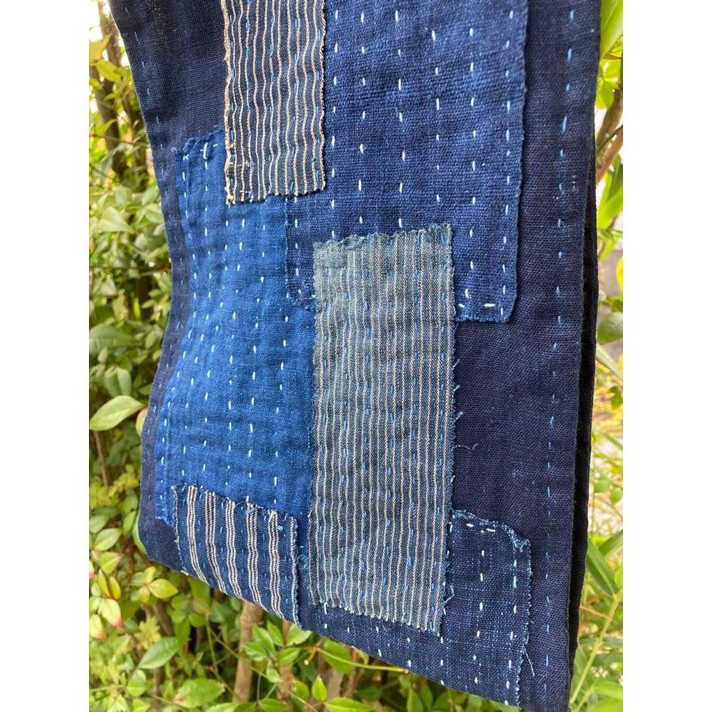 Used B71 Rag Snood Old Cloth Remake Indigo Dye Patchwork Sewing Sashiko