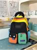 Schoolbag Vibrant Colorful Contrast Color Splicing School Bag Junior High School Student High Saturation Multi-layer Storage Campus Commuter Versatile